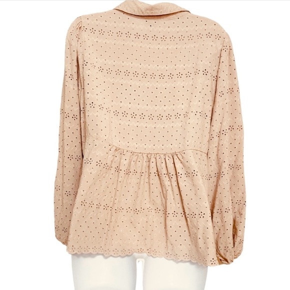 Torrid Eyelet Button Front Long Sleeve Blouse - Picture 5 of 7